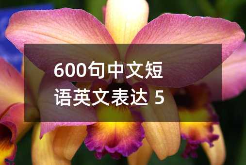 600句中文短語英文表達(dá) 5字篇