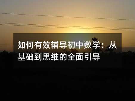 如何有效輔導(dǎo)初中數(shù)學(xué):從基礎(chǔ)到思維的全面引導(dǎo)