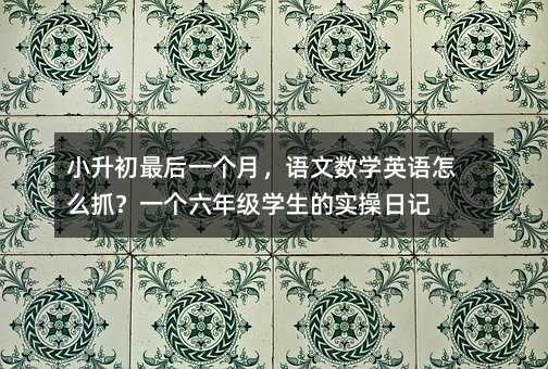 小升初最后一個月,語文數學英語怎么抓?一個六年級學生的實操日記