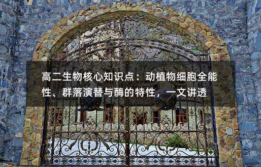 高二生物核心知識(shí)點(diǎn):動(dòng)植物細(xì)胞全能性、群落演替與酶的特性,一文講透