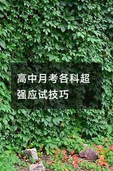 高中月考各科超強應(yīng)試技巧