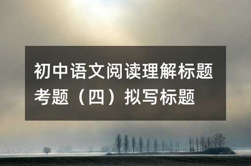 初中語(yǔ)文閱讀理解標(biāo)題考題(四)擬寫標(biāo)題