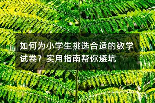 如何為小學生挑選合適的數學試卷?實用指南幫你避坑