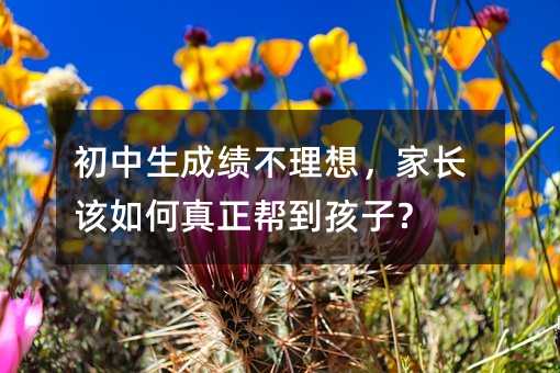 初中生成績(jī)不理想,家長(zhǎng)該如何真正幫到孩子?