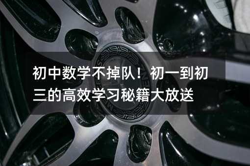 初中數(shù)學(xué)不掉隊(duì)!初一到初三的高效學(xué)習(xí)秘籍大放送
