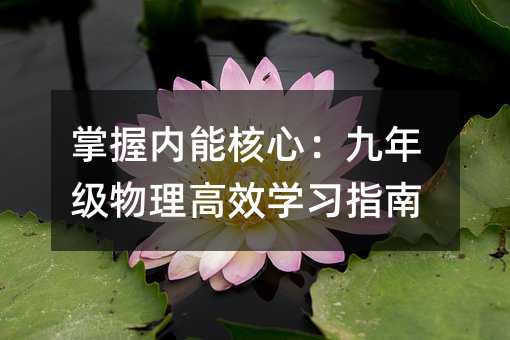 掌握內(nèi)能核心:九年級物理高效學(xué)習(xí)指南
