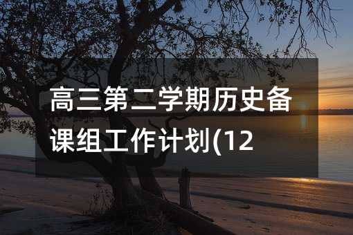 高三第二學期歷史備課組工作計劃(12)