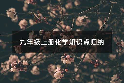 九年級上冊化學知識點歸納