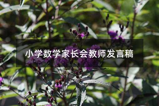 小學(xué)數(shù)學(xué)家長(zhǎng)會(huì)教師發(fā)言稿