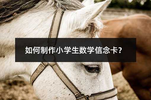 如何制作小學生數學信念卡?