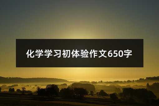 化學學習初體驗作文650字
