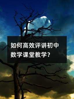 如何高效評講初中數學課堂教學?