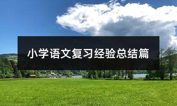 小學語文復習經驗總結篇