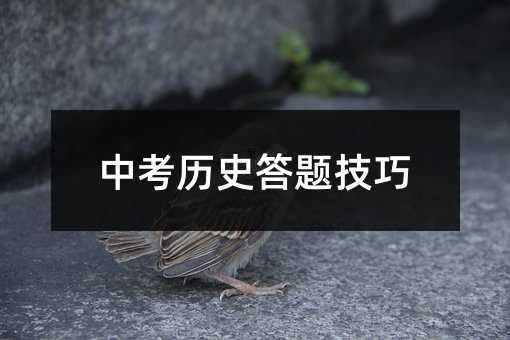 中考?xì)v史答題技巧