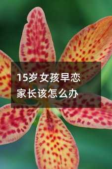 15歲女孩早戀家長該怎么辦