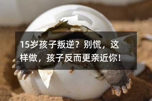 15歲孩子叛逆?別慌,這樣做,孩子反而更親近你!