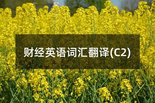 財經(jīng)英語詞匯翻譯(C2)